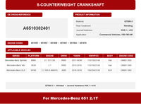 RACEORLY 8网状曲轴 A6510302401 QT800-3 硬氮化处理，适用于梅赛德斯-奔驰 OM651 2.1T 柴油机