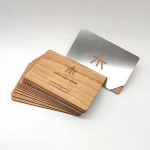 Tarjetas de negocios de madera impresas personalizadas