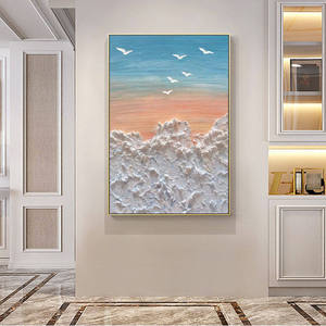 100% pintado a mano paisaje marino abstracto colorido pintura al óleo sobre lienzo decoración del hogar arte de pared arte hecho a mano - Product Image 5