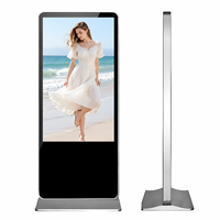 Pantalla LCD de 49 Pulgadas con Soporte de Piso, Antideslumbrante, Full HD, con NFC 2.1, Android, para Señalización Digital Comercial, Kiosco Publicitario