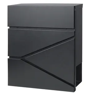 Mailbox Mailbox Manufacturer Wholesale Black Stainless Steel Metal Outdoor Home Modern Hanging Mail Box Wall Mount Mailbox With Key