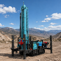 Machine de forage de puits d'eau sur chenilles certifiée CE, hydraulique diesel, 200m 300m 500m