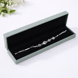 Caja de Pulseras Clásica, Caja de Regalo de Joyería Rígida con Tapa Abatible, Inserto de Gamuza, Logotipo Personalizado en Relieve, Soporte de Personalización Completa - Product Image 1