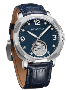 BOAIJIA automatique hommes montre de luxe chaîne motif cadran <span class=keywords><strong>Double</strong></span> Date 10ATM étanche saphir cristal 316L acier inoxydable - Product Image 5