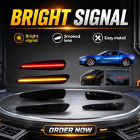 GEMPRO Chevrolet Corvette C6 2005-2013 Feux de position de pare-chocs à LED bleu glace avec lentille fumée 12V Avant/Arrière Rétrofit/Amélioration US