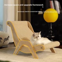 Fauteuil-griffoir pour chats en bois massif et sisal, personnalisable avec logo OEM et marque privée, pour fournisseurs de produits pour animaux de compagnie, commande en gros, MOQ
