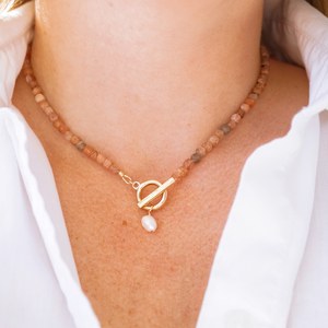 Zooying, collar de cuentas cortadas con azúcar de cubo de piedra Natural de 4MM, colgante de perlas de agua dulce, collar de acero inoxidable para mujer, regalo de fiesta - Product Image 2