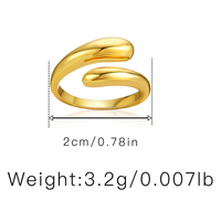 Bijoux de style minimaliste moderne Bague en or véritable 18 carats en laiton Délicate bague élégante pour femme adaptée à un usage quotidien