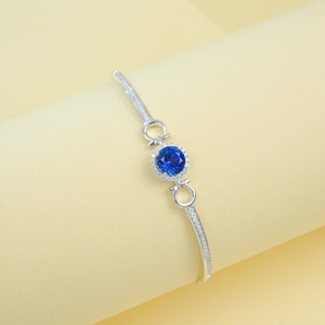 Pulsera de Plata 925 con Zafiro Azul Cultivado, un Elegante Regalo Diario de Cumpleaños para Sorprender a Chicas - Product Image 2