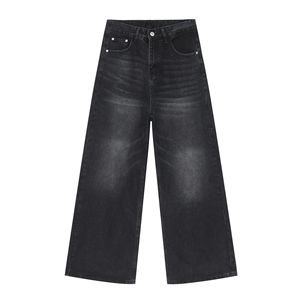 بنطلون جينز واسع الساق عصري بتطريز ثلاثي الأبعاد وطباعة مخصصة عالية الجودة - Product Image 1