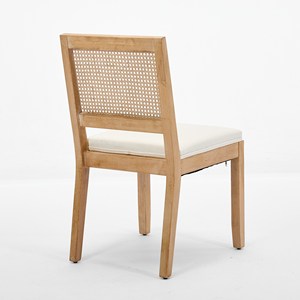 Set di 2 sedie da pranzo in rattan stile rustico con schienale in canna e seduta imbottita, sedia da cucina - Product Image 6
