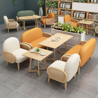Ensemble de meubles de restaurant, café, bibliothèque, salon de thé, chaises de salle à manger, fauteuil de loisirs en bois en gros