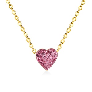 Collar de Moda para Mujer, Exquisito Collar con Colgante en Forma de Corazón con Pedrería de Colores Mixtos, Joyería para Damas, Regalo para Fiestas - Product Image 4