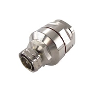 Conector Coaxial RF para Microondas con Contacto de Cobre y Abrazadera Macho DIN 7/16, Antena Alimentadora de Espuma de 1-5/8'' y 50 Ohmios