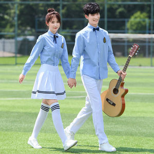 School Uniforms College Style Summer Korean Design Tops And Skirts For Middle High School Students Graduation Photo Outfits - Product Image 3