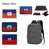 Écusson drapeau de la fierté haïtienne Écusson tactique décontracté en polyester avec conception de drapeau haïtien pour vêtements Chapeaux pour l'affichage du drapeau haïtien