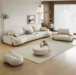 Set di Divani Componibili di Lusso Realizzati con Cura dalla Fabbrica Originale Comfort a Portata di Mano Realizzati in Tessuto e Legno - Product Image 2