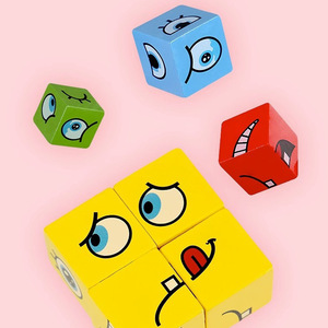 Cubo de Rompecabezas Cambia Caras, Bloques de Construcción Educativos, Juguete de Plástico para Estimular el Cerebro, para Bebés y Niños Pequeños, Juego de Rompecabezas 3D Unisex - Product Image 2