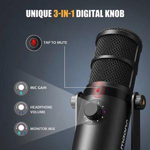 Microphone dynamique USB/XLR MAONO PD400X <span class=keywords><strong>avec</strong></span> égaliseur logiciel pour podcast, jeux, cartes son et packs de casques - Product Image 3