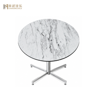 Table de jardin pliable en HPL compact, fournisseur direct d'usine Hua Jiale, panneaux en stratifié compact HPL, table ronde extérieure pour repas.