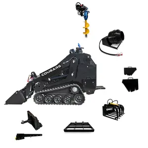 Nuovo marchio Diesel cingolato Mini Skid Steer Loader con 4 In 1 secchio con i denti