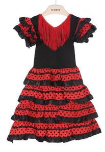 Ecoparty Robe de danse traditionnelle espagnole pour filles Festival Tassel Dot Dress Classic Flamengo <span class=keywords><strong>Gypsy</strong></span> Style Children Skirt - Product Image 2