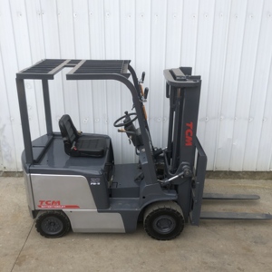 Used Powerful and Quiet TCM 2-Ton Lithium-Ion Electric Forklift in Grey Color for Manufacturing Distribution Retail Facilities - Product Image 3