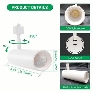 Projecteur sur rail LED Juno Halo Supply 20W 5CCT haute luminosité, connectable, en aluminium blanc mat/noir – Meilleure vente - Product Image 3