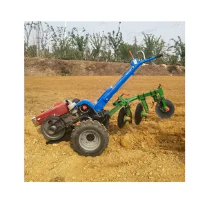 Farm hand orchard disc plow rotovator plowing machine inter cultivator walking tractor power tiller for sale