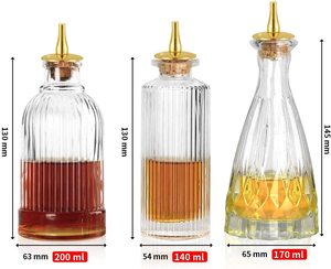 Chai Đắng Thủy Tinh 140Ml 170Ml 200Ml Với Nắp Bảng Điều Khiển Chai Tuyệt Vời Cho Cocktail Phong Cách Cổ Điển Donatello Của Bạn Chai Hành Trình - Product Image 5