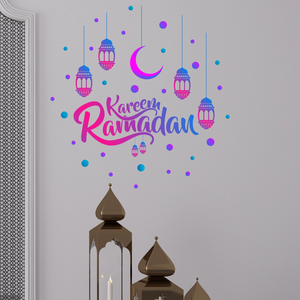 DAMAI <b>Arab</b> Eid Festival Dazzling Living Room <b>Sofa</b> Background Wall Painting Lent Eid Window Door Decoration - Product Image 3
