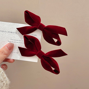 Bella graziosa forcina per capelli con fiocco canarino femminile dolce e carino rosso natale fermaglio per capelli sul lato della forcina - Product Image 3