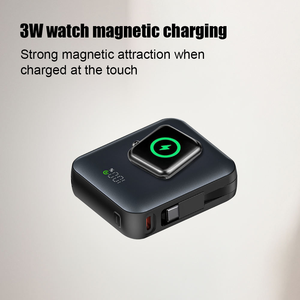 Banco de energía magnético inalámbrico de 10000mAh Cables integrados para cargador inalámbrico de reloj inteligente - Product Image 5
