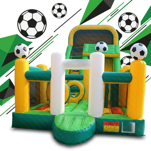 Grande structure gonflable à thème football en PVC, toboggan, qualité commerciale, château, fête pour enfants, installation facile, <span class=keywords><strong>Europe</strong></span>, États-Unis - Product Image 1