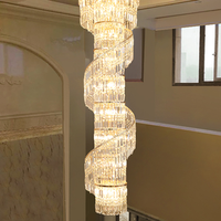 Haute qualité Guangzhou moderne luxe grande salle de banquet hôtel Villa escaliers or suspendu cristal branche lustre éclairage