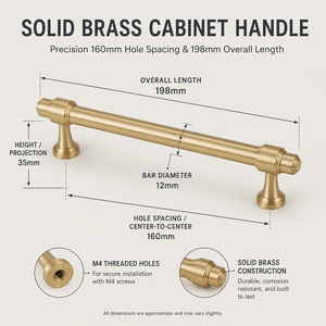French <b>Brass</b> Cabinet Handle Drawer Pull Wardrobe Door <b>Knob</b> Glossy Surface Furniture Hardware - Product Image 2