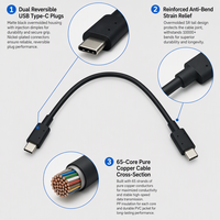 Câble USB noir 5G Super Rapide, conducteur en cuivre, 65 conducteurs, synchronisation de données haute vitesse, charge automatique pour smartphones et tablettes