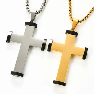 Collier avec pendentif croix unique en acier inoxydable pour hommes et femmes, bijoux amulette de prière chrétienne catholique, cadeaux de charme - Product Image 5