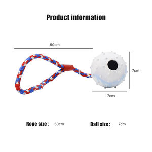 7cm Training Chew denti pulizia Soft Spikey Ball <span class=keywords><strong>50cm</strong></span> Strong Rope Rubber Dog <span class=keywords><strong>Pet</strong></span> <span class=keywords><strong>Toy</strong></span> - Product Image 6
