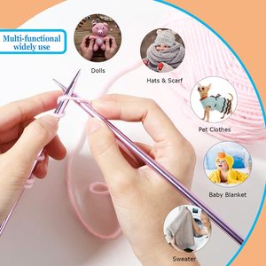 <b>Beginner</b> Double Point <b>Knitting</b> Needles 40pcs 7.9-inch Aluminum Colorful Hand <b>Knitting</b> <b>Set</b> - Product Image 6