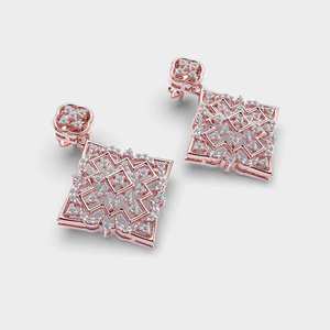 Designer Diamond <b>Stud</b> Earrings Made in 925 <b>Sterling</b> <b>Silver</b> Fine Jewelry for Wedding Bridal Birthday Anniversary Gift - Product Image 5
