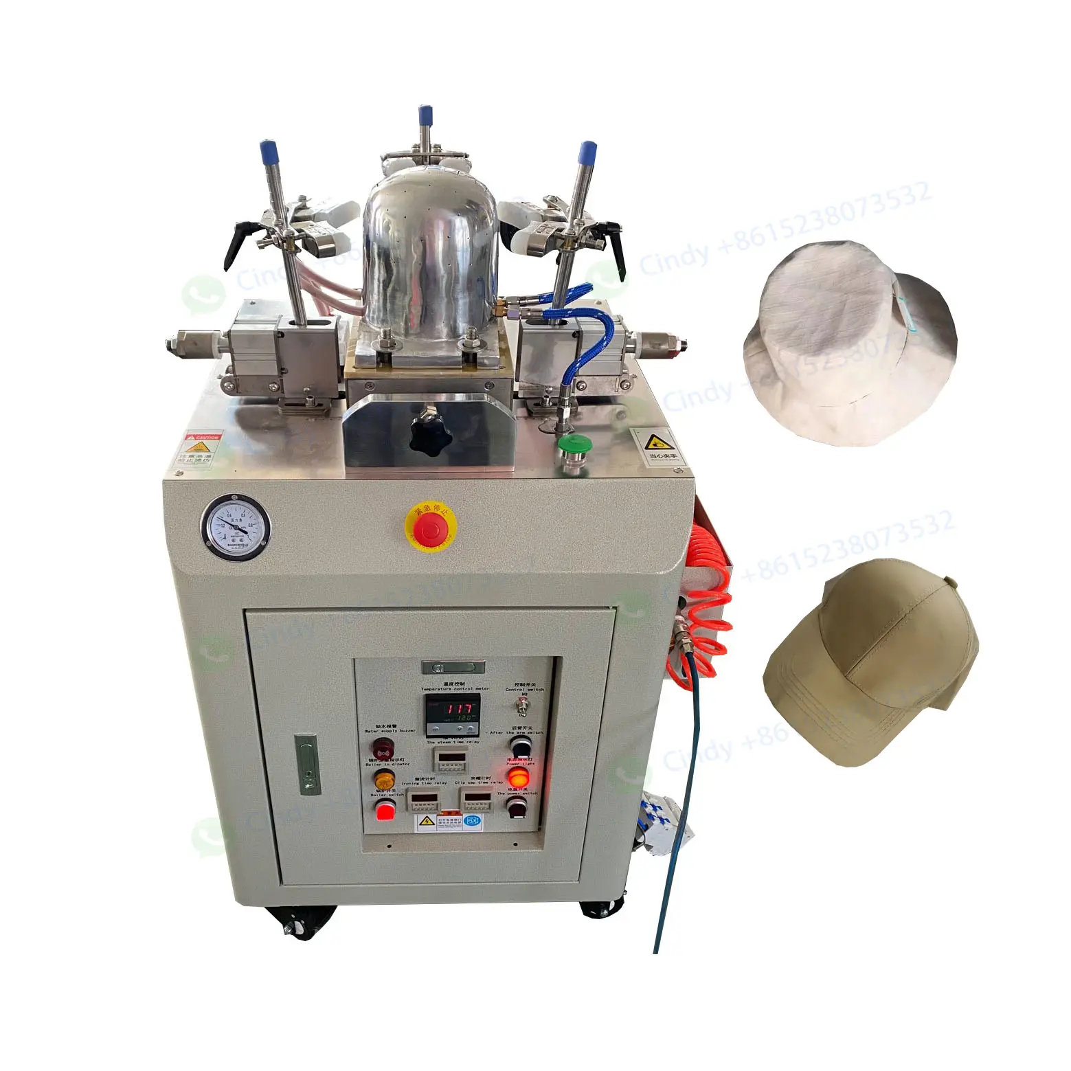 Industrial Hat ironing making processing machine baseball cap forming machine with boiler inset steam ironing