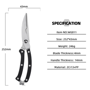 <span class=keywords><strong>Ciseaux</strong></span> de cuisine multifonctionnels en acier inoxydable, best-sellers, pour couper le poisson, la viande, les os, les fruits de mer - Product Image 2