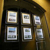 Marco de Cristal con Luz LED para Agente Inmobiliario, de Una o Dos Caras, Tamaño A4/A3, para Publicidad