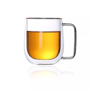 Meilleur vendeur haute teneur en borosilicate <span class=keywords><strong>Double</strong></span> couche <span class=keywords><strong>paroi</strong></span> jus clair lait thé bière tasse à café <span class=keywords><strong>verre</strong></span> avec poignée - Product Image 1