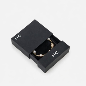 Boîte à bracelet élégante, boîte à bijoux rigide de qualité supérieure avec tiroir, insert floqué, logo personnalisé, idéale pour l'emballage de bijoux de marque - Product Image 6