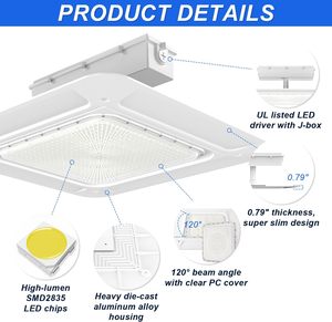 Lámpara de Oficina de 600W Equivalente a HID/HPS, Montaje en Superficie, Clasificación IP54, Aluminio, Garantía de 2 Años, Certificación DLC, 100-277V - Product Image 2