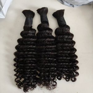 Cabello Humano 100% Rizado Profundo, Cabello Indio a Granel de 20 a 26 Pulgadas, Cabello Virgen Sin Procesar a Granel Sin Trama - Product Image 2