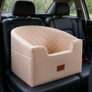 Siège de voiture pour animaux de compagnie Vevor, rectangulaire, en coton solide, pour chiens de moins de 55 lb, type baril - Product Image 2