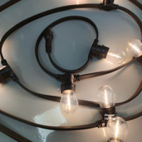 Guirlandes lumineuses d'extérieur à économie d'énergie de 10m, 15m, 30m, 50m, 100m, ampoules LED transparentes S14, guirlandes lumineuses robustes pour patio